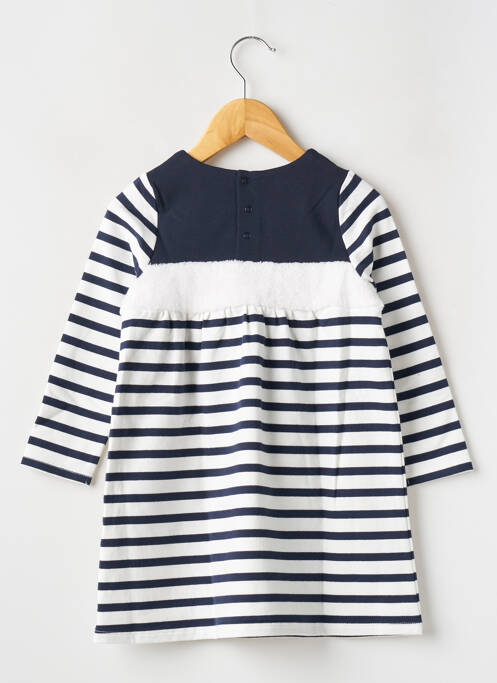 Robe mi-longue fermeture pressionnée manches longues bleu WEEK END A LA MER fille