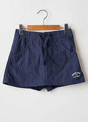 Jupe short coupe droite bleu WEEK END A LA MER fille