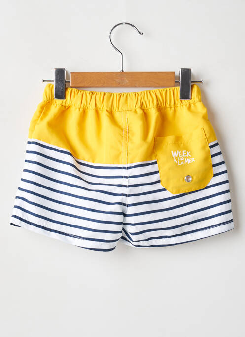 Short de bain imprimé fantaisie jaune WEEK END A LA MER garcon