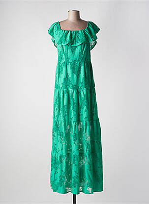 Robe longue manches courtes manches courtes vert LIU JO femme