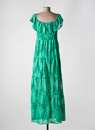 Robe longue manches courtes manches courtes vert LIU JO femme