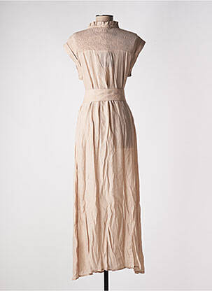 Robe longue manches courtes manches courtes beige NÜ femme