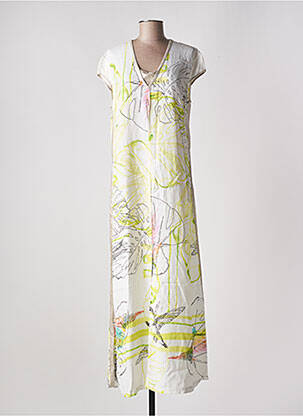 Robe longue manches courtes manches courtes blanc ELISA CAVALETTI femme