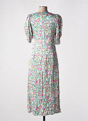 Robe longue manches courtes manches courtes vert IMPREVU femme