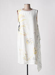 Robe mi-longue coupe fluide sans manche blanc ELISA CAVALETTI femme