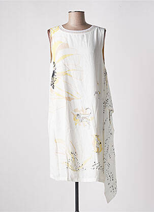 Robe mi-longue coupe fluide sans manche blanc ELISA CAVALETTI femme