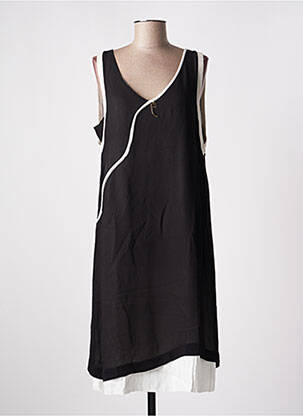 Robe mi-longue coupe fluide sans manche noir ELISA CAVALETTI femme