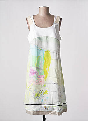 Robe mi-longue imprimé fantaisie sans manche vert ELISA CAVALETTI femme