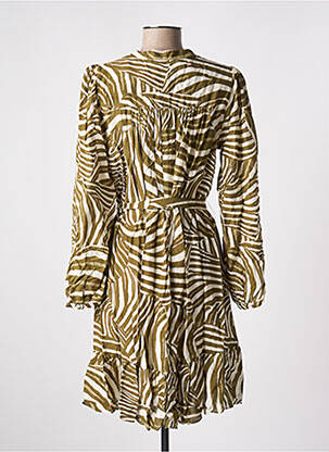 Robe mi-longue manches longues manches longues vert LAUREN VIDAL femme