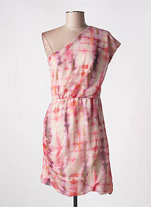 Robe mi-longue manches courtes manches courtes rose IMPREVU femme