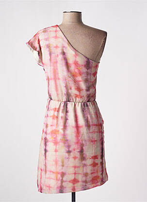 Robe mi-longue manches courtes manches courtes rose IMPREVU femme