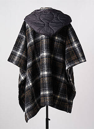 Poncho coupe asymétrique noir LAUREN VIDAL femme