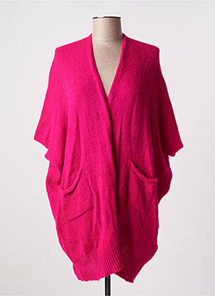 Gilet manches longues maille souple et aérée rose INDIES femme