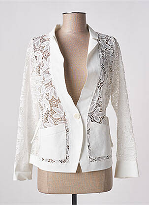 Veste chic manches longues blanc INDIES femme