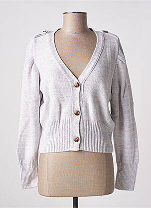 Gilet manches longues resserrée sur le bas blanc ONE STEP femme