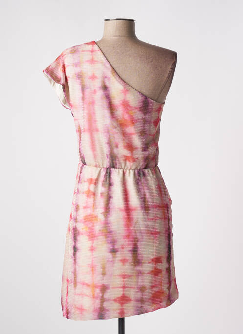 Robe mi-longue manches courtes manches courtes rose IMPREVU femme