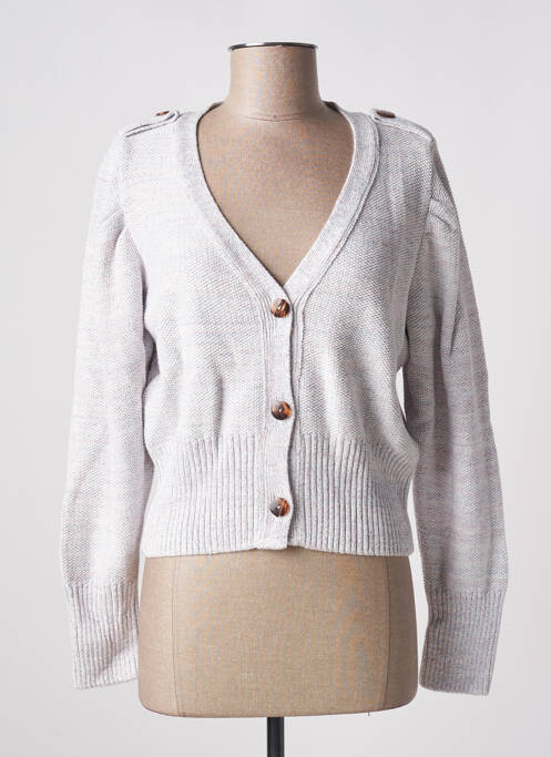 Gilet manches longues resserrée sur le bas blanc ONE STEP femme