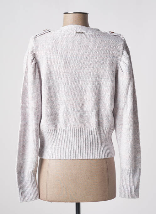 Gilet manches longues resserrée sur le bas blanc ONE STEP femme