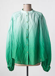 Chemisier tissage popeline manches longues vert IMPREVU femme