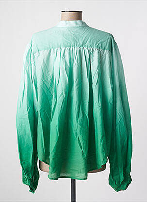 Chemisier tissage popeline manches longues vert IMPREVU femme