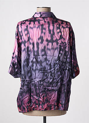 Chemisier imprimé fantaisie manches courtes violet LAUREN VIDAL femme
