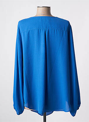 Chemisier tissage crêpe manches longues bleu JOSEPH RIBKOFF femme