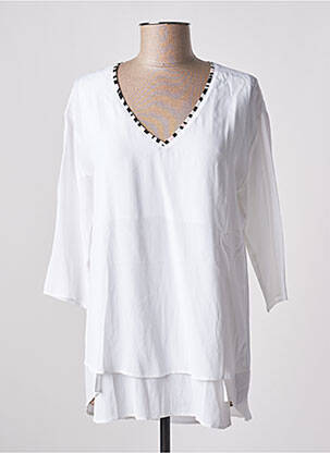 Tunique manches longues tissage crêpe blanc SPORTALM femme