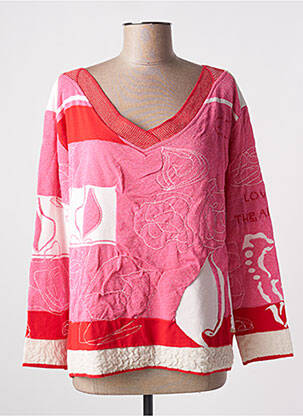 Pull coupe droite manches longues rose ELISA CAVALETTI femme