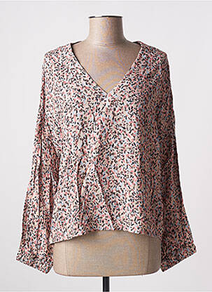 Blouse imprimé fantaisie manches longues rose I.CODE (By IKKS) femme
