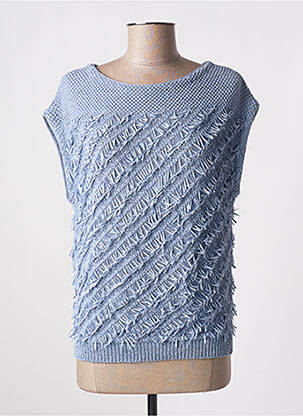Pull col bateau manches courtes bleu MARC CAIN femme