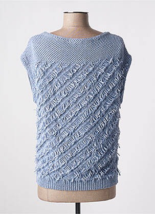 Pull col bateau manches courtes bleu MARC CAIN femme