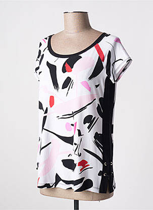 Top stretch manches courtes blanc JOSEPH RIBKOFF femme