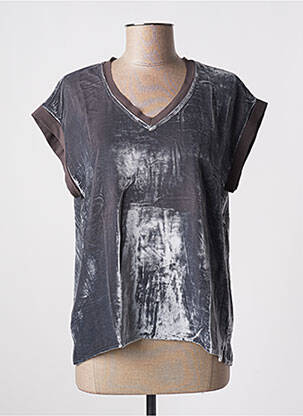 Top manches courtes manches courtes gris LAUREN VIDAL femme