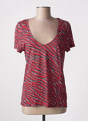 Top imprimé fantaisie manches courtes rouge ONE STEP femme