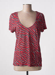 Top imprimé fantaisie manches courtes rouge ONE STEP femme