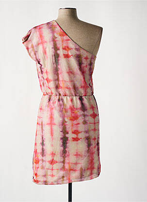 Robe courte manches courtes manches courtes rose IMPREVU femme