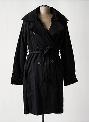 Manteau long coupe cintrée sans capuche noir NÜ femme