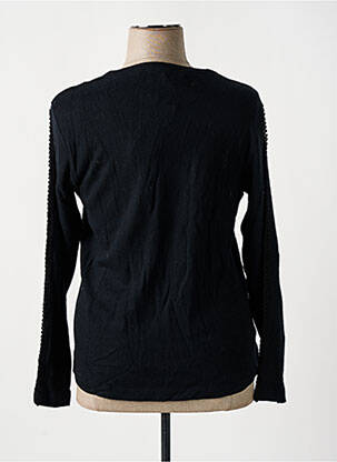 Pull coupe cintrée manches longues noir INDIES femme