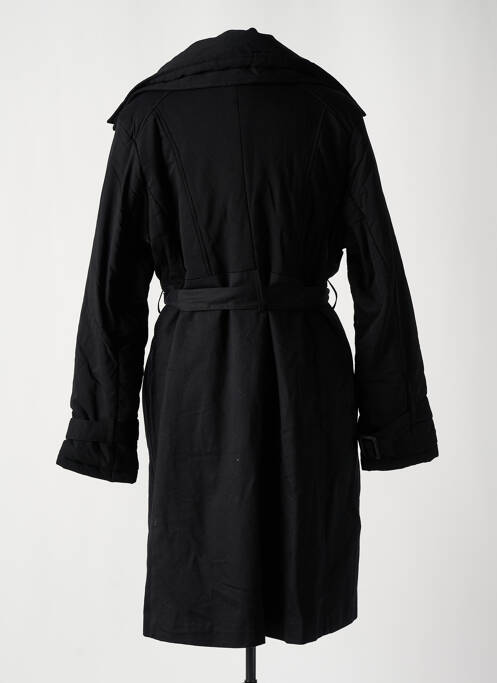 Manteau long coupe cintrée sans capuche noir NÜ femme