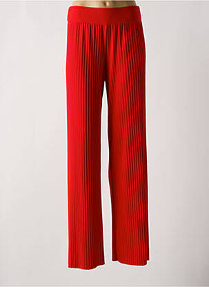 Pantalon large coupe fluide taille haute rouge JOSEPH RIBKOFF femme