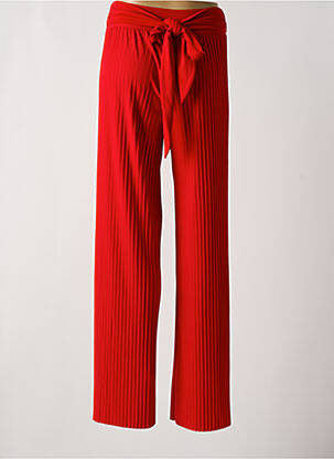 Pantalon large coupe fluide taille haute rouge JOSEPH RIBKOFF femme
