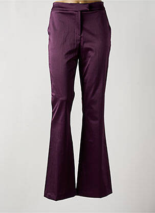 Pantalon flare stretch taille haute violet LAUREN VIDAL femme