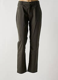 Pantalon droit stretch taille normale vert ONE STEP femme