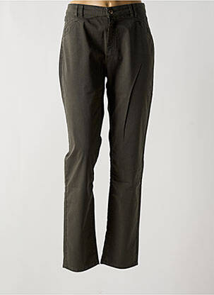 Pantalon droit stretch taille normale vert ONE STEP femme