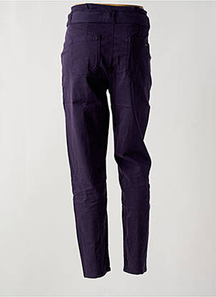 Pantalon slim tissage popeline taille haute violet ONE STEP femme