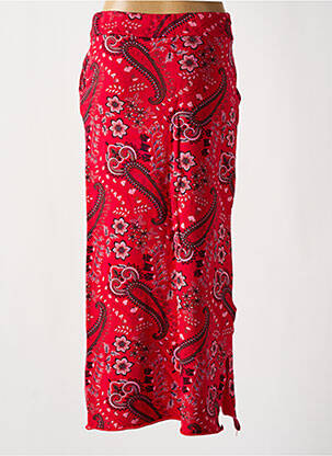 Jupe longue coupe droite rouge IMPREVU femme