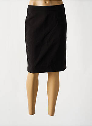 Jupe mi-longue taille à pinces noir LAUREN VIDAL femme