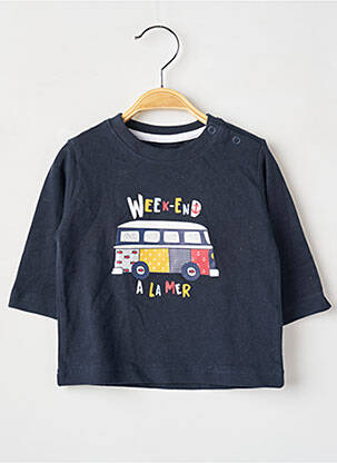 T-shirt manches longues manches longues bleu WEEK END A LA MER garçon
