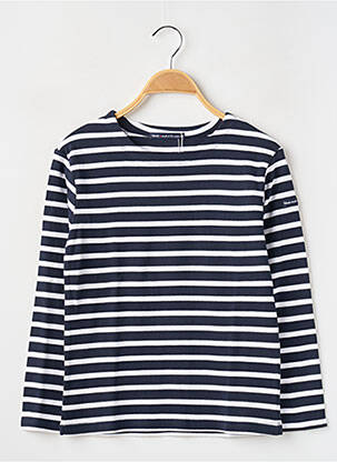 T-shirt manches longues manches longues bleu fonce WEEK END A LA MER garçon