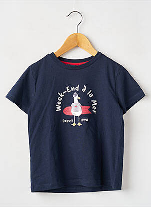 T-shirt stretch manches courtes bleu WEEK END A LA MER garcon